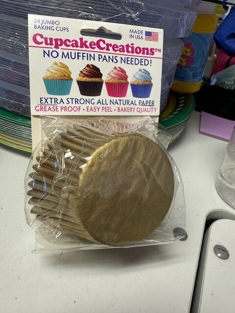 Gold Cupcake Creations Jumbo Baking Cups No Muffin Pan Needed 24 Count New-image