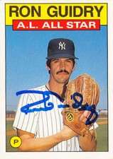 Ron Guidry autographed baseball card 1986 Topps #721 All Star New York Yankees