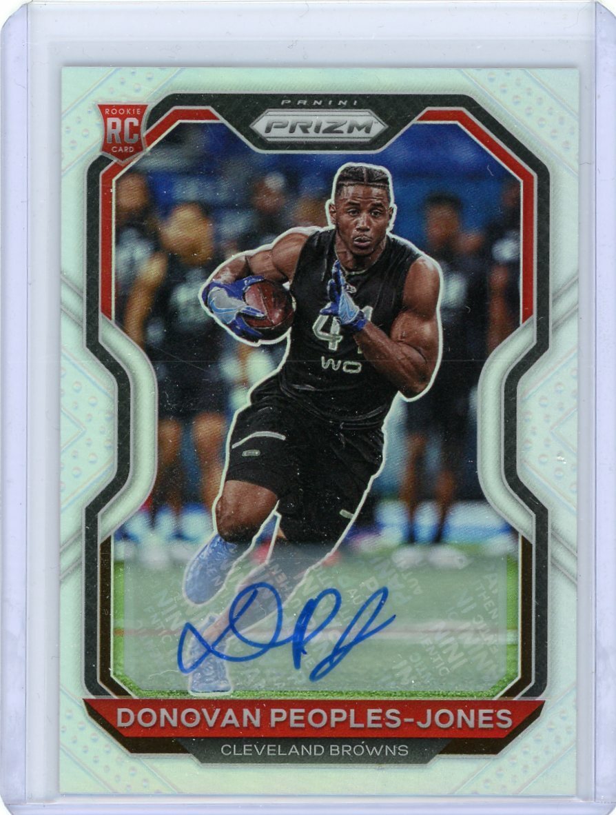 2020 Panini Prizm Football Silver Prizm Rookie Auto #319 Donovan Peoples-Jones