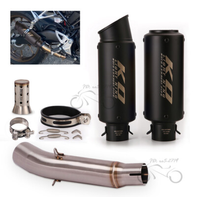 Slip on for Honda CBR300R 2022 CB300R 2018-22 Black Exhaust Tips Muffler System