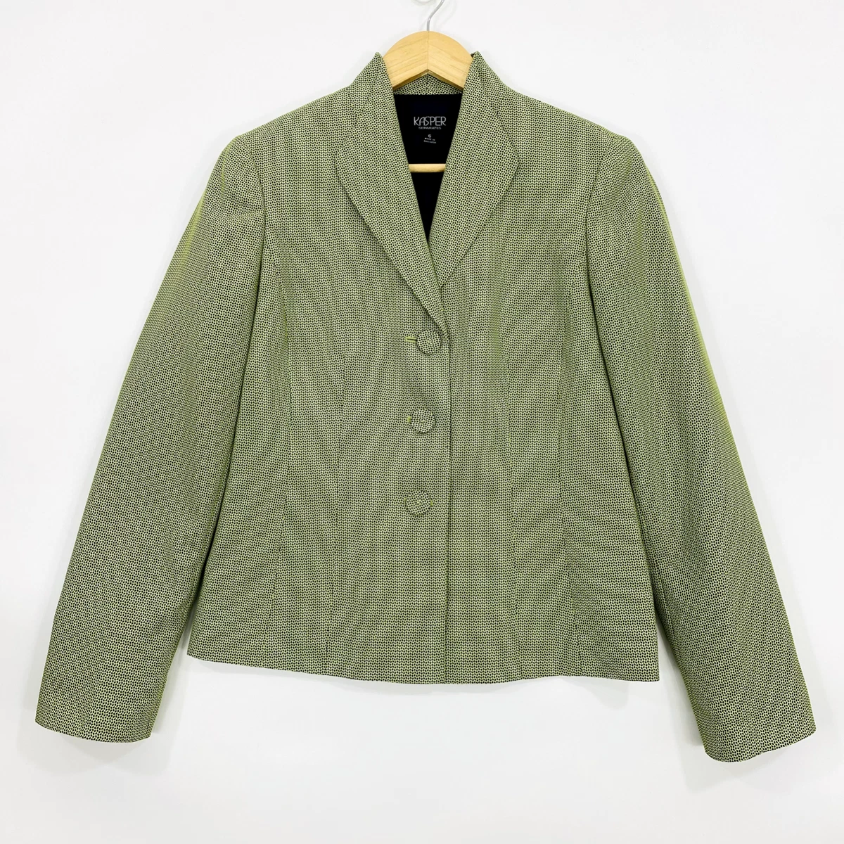 Kasper Separates Women’s Blazer Size 6 Green Classic Long Sleeve Lined  Jacket