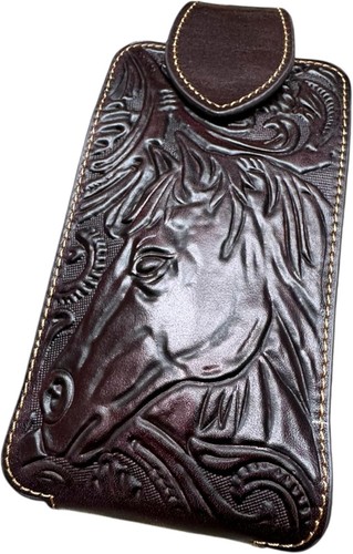 7" HORSE FLORAL POUCH BELT LOOP & CLIP HOLSTER WESTRN LEATHER UNIVERSAL #EH12850 - Picture 21 of 33