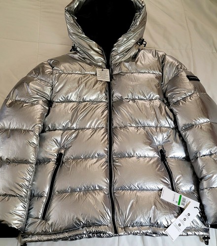 Calvin Klein Silver Metallic Hooded 