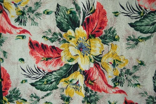 BEAUTIFUL 30's/40's Crib Quilt ~NICE Vintage Bark Cloth Fabric! - Image 2 of 4