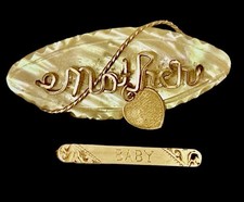 Vintage Pair Gf Pins Amco. Mother Lords Prayer Charm Baby T.s.c. Bar Pin1940