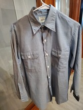vintage BIG MAC jc penney CHAMBRAY lightweight shirt L blue WORK
