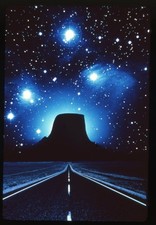 Close Encounters Third Kind Iconic Devils Tower UFOs Image Vintage Transparency