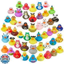 Playbees Rubber Ducks in Bulk 50 Pack Assortment Duckies Kids Baby Bath Showe