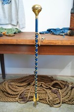 Vintage 50s Ceremonial Drum Major Mace Tassel Brass Head Whistle Staff Antique