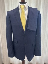 M&S luxury mens 2 piece navy suit, jacket 40"L trousers 32/33" tailored fit