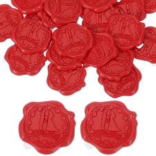 24pcs Wax Seal Stickers Wedding Envelope Seal Stickers Red