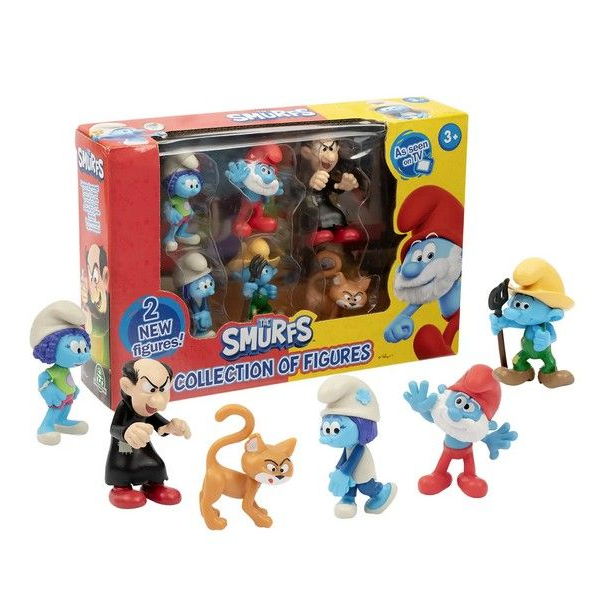 GIOCHI PREZIOSI THE SMURF PUFFI SET 6 PERSONAGGI CON BIRBA E GARGAMELLA 5,5 CM