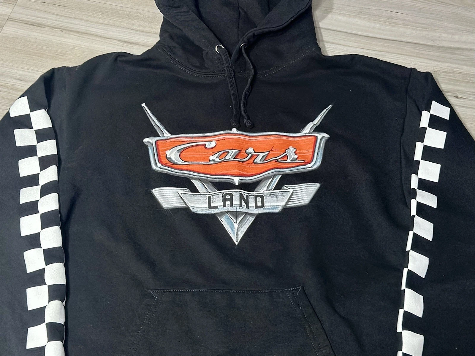 ALEXANDER MCQUEEN Felpa con cappuccio maglione Disney Parks Cars Land Lightning McQueen autentica taglia M nera