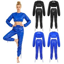 Women Sportswear Workout Tracksuit Hip-Hop Sweat Suit Jogging Matching Set Gym