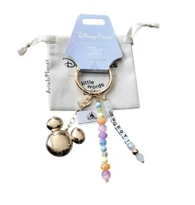 Disney Parks Little Words Project Mickey Mouse Ear Oh Boy! Bag Charm & Pouch