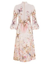 Zimmermann Rebellion Button Midi Dress Cream Aviary Size AU2 US8 NWT