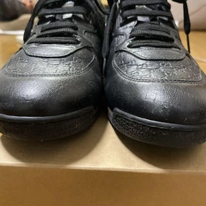 Baskets basses homme GUCCI GG Sherry Line cuir noir UK7,5G 65259K authentique