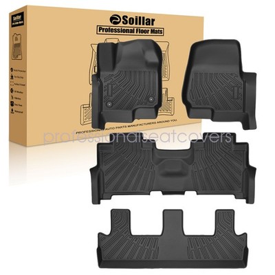 For 2018-2025 Ford Expedition Max TPE Front & 2nd & Rear Floor Mats Liners New