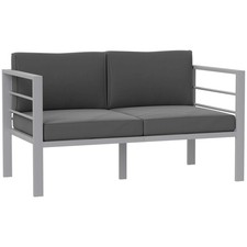 Two-Seater Aluminium Garden Sofa - Grey