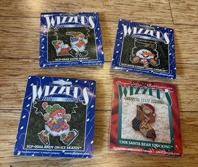 Wizzers Counted Cross Stitch Kits Sugarplum Lot X4 948, 944, 938, 1308 Janlynn