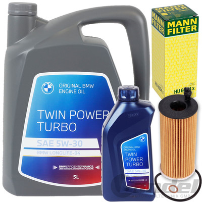 MANN-FILTER ÖLFILTER+ORIGINAL BMW 5W30 ÖL passend für 3er F30 E90 X1 E84 5er F10