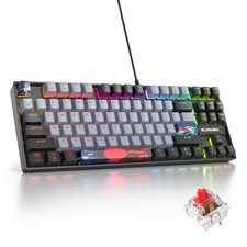 75 Mechanical Gaming Keyboard Red Switch RGB Backlit 87 Keys Compact Wired