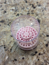 48 Hole Acrylic Nail Drill Bit Holder Cake with Clear Cover Pink