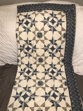 Blue Star Quilt 80x82  All Hand Quilted