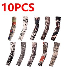 10Pcs Tattoo Arm Sleeves Cover UV Sun Protection Outdoor Sport Men Women