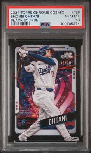 SHOHEI OHTANI PSA 10 2024 TOPPS COSMIC CHROME #196 BLACK ECLIPSE REFRACTOR 4/10