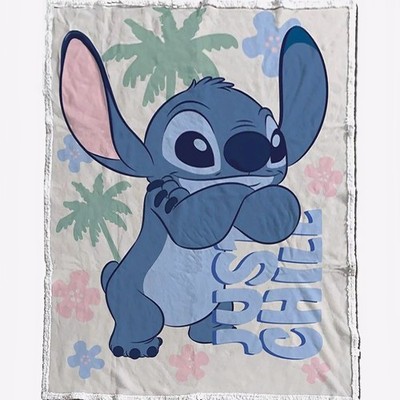 Disney Stitch Decke - Sherpa Decke - Kuscheldecke - 130 cm x 170 cm