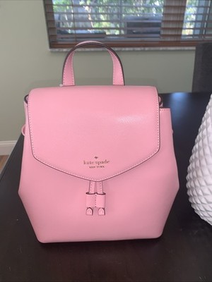Kate Spade Lizzie Bright Carnation Medium Flap Leather Backpack (WKR00345-650)