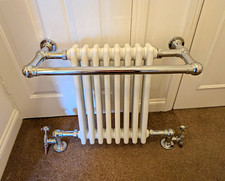 Heritage White & Chrome Towel Rail Radiator 640mm W 500/550 H