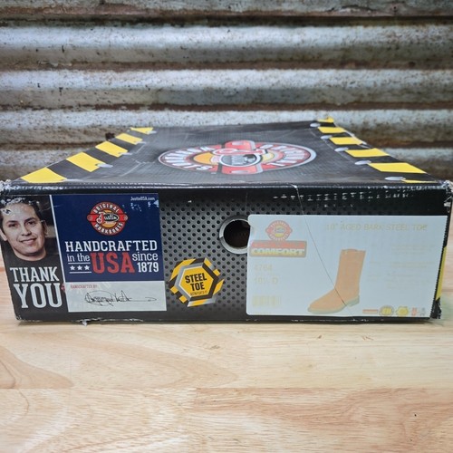Justin Original Workboots 10" Aged Bark Steel Toe 4764 Double Comfort Brown NIB - Picture 7 of 8