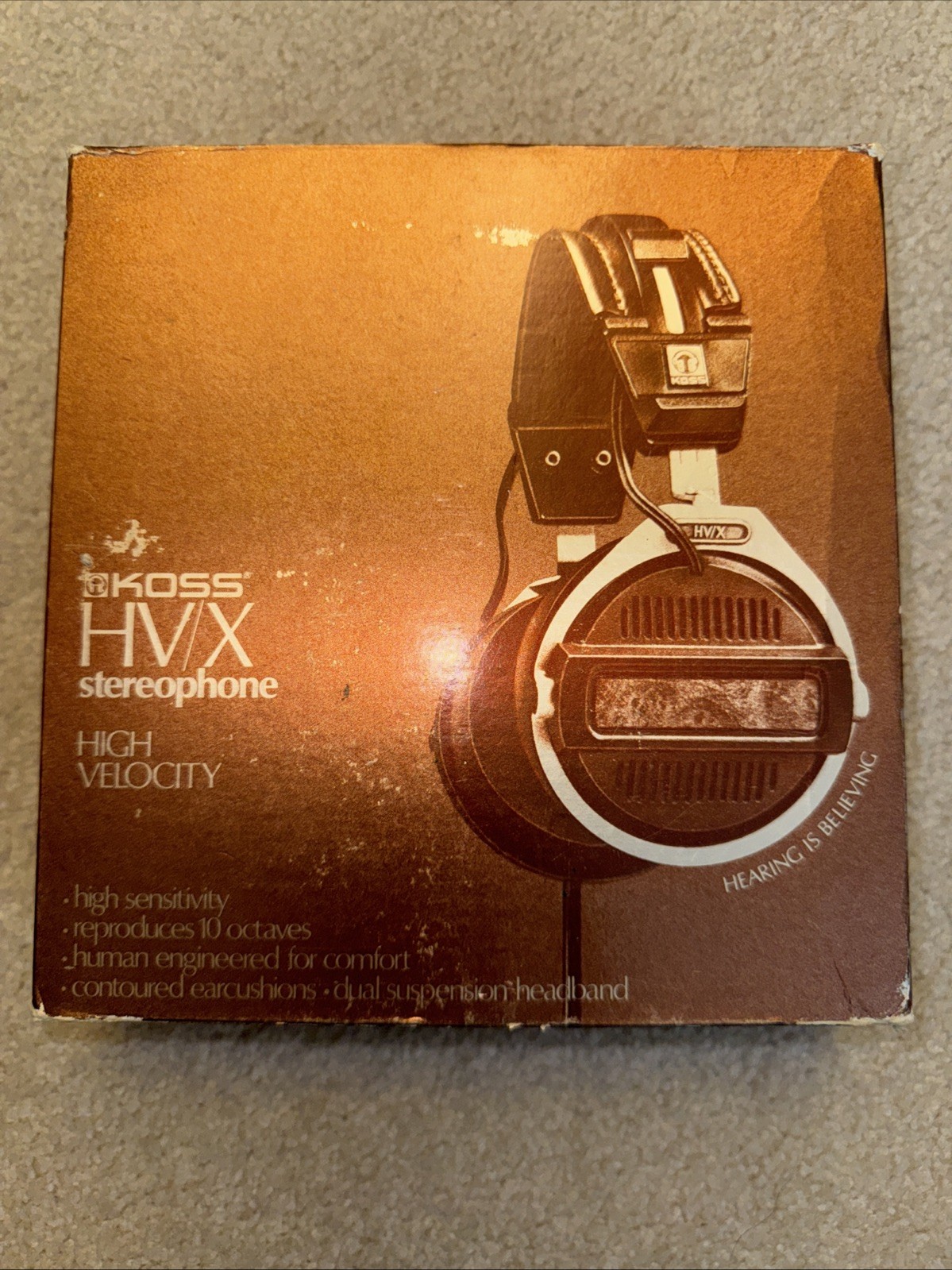 Vintage KOSS HV/X High Velocity Stereo Headphones Vintage 1979 - AS IS