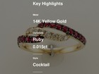 Le Vian 14K Yellow Gold Cocktail Ring for Women 0.594 cts Ruby Diamonds Size 10 — photo 2