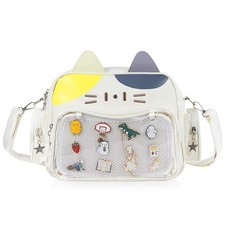 Cute Cat Ita Bag Backpack   Kawaii Pin Display Crossbody Bag for School  Cos...