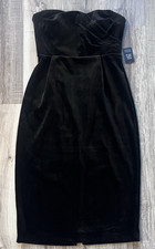 NWT Express Strapless Black Velvet Sheath Dress Size Medium Holiday Cocktail