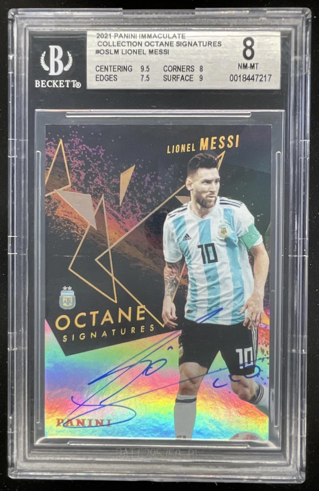 2021 Immaculate Collection Octane Signatures #OS-LM Lionel Messi Auto BGS 8