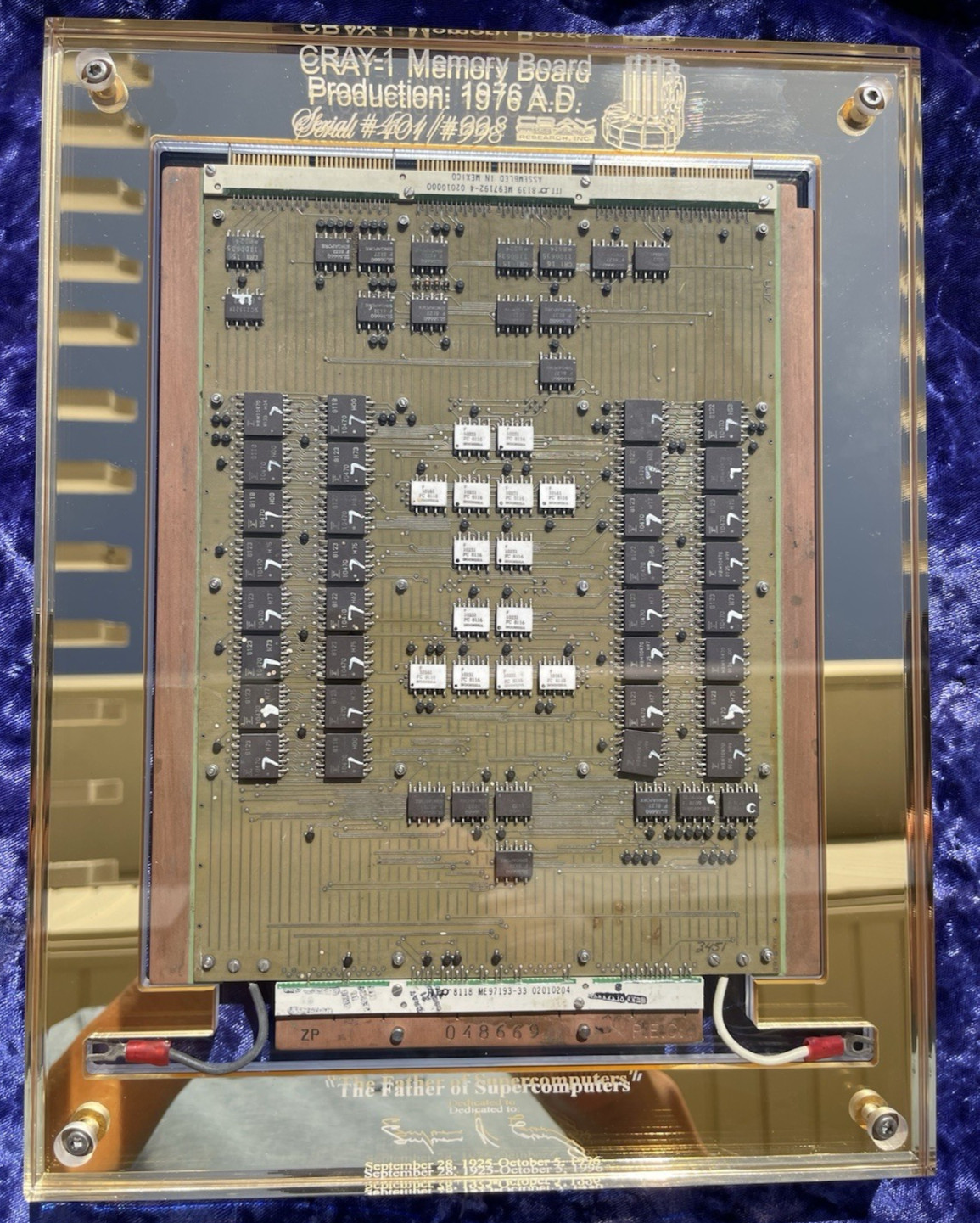 Cray-1 SuperComputer Memory Module. Circa 1976. Double Sided Board.