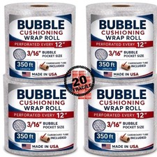 1400 ft. Bubble Cushioning Wrap 3/16" Perforated Every 12" width 12" 2x 700 Ft 
