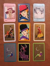 Lot Of 9 Antique Art Deco Girl Swap Playing Cards Vogue