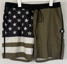 Hurley Phantom Board Shorts Men  s Sz 36 Usa Flag Edition Green
