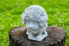 Stone Puppy Sculpture Garden Statue Outdoor Yard Art 10in Lawn Decor Figurine