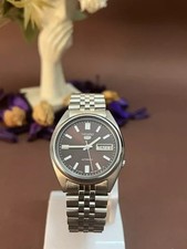 Rare Seiko 5 Automatic Men's Wristwatch 7009 Brown Dial Day/Date