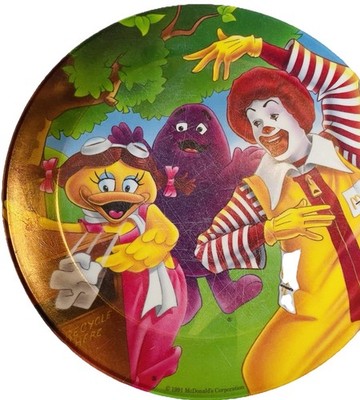 Vintage McDonalds Ronald Grimace Birdie Melamine Plates 1991 Set of 3