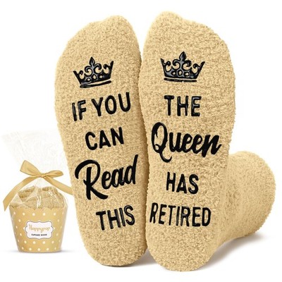 Funny Retirement Socks for Women Men Retired Novelty Gift for Mom Dad