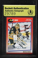 BAS 1991-92 Score Canadian Bilingual Andy Moog #90 Authentic Auto 3c7