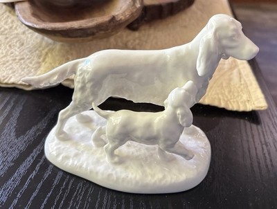 Vintage Noritake Mother's Day 1977 Irish Setter & Pup Fine Bone Figurine