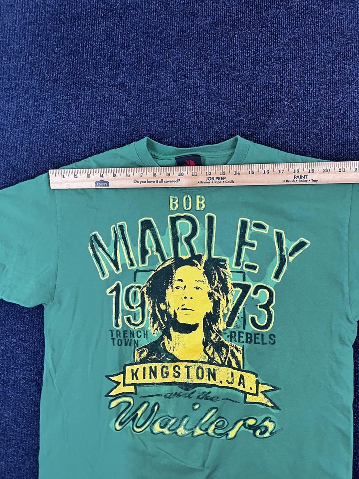 Bob Marley Shirt Mens 1X Green Kingston Jamaica Wailers Graphic Tee Reggae Music - Image 4 of 4